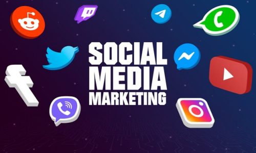 social-media-marketing-with-social-icons-around-tech-background-3d_327483-586